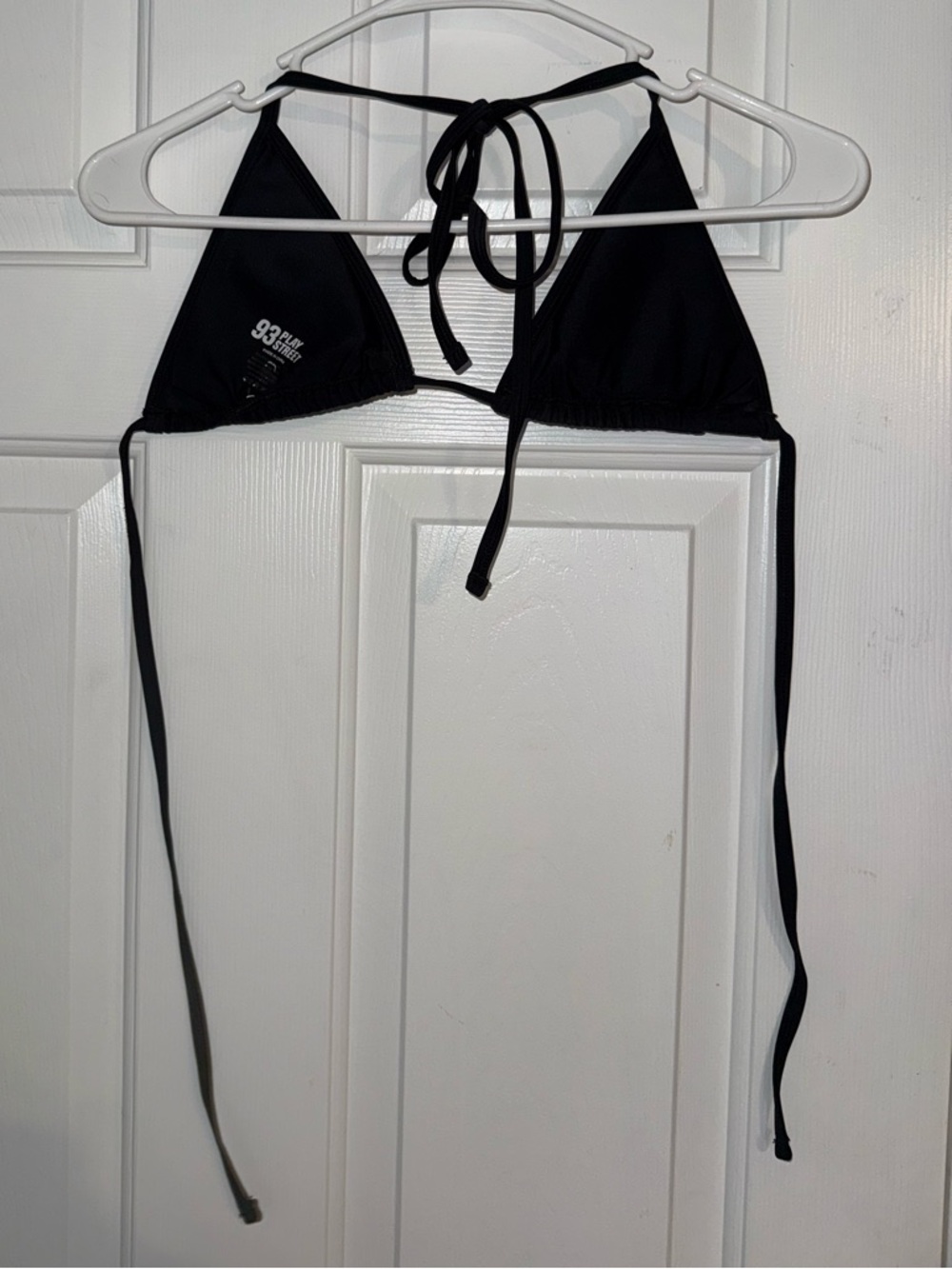 93 Play Street Black Danny Triangle Tie Bikini Top- Size L - Picture 6 of 10